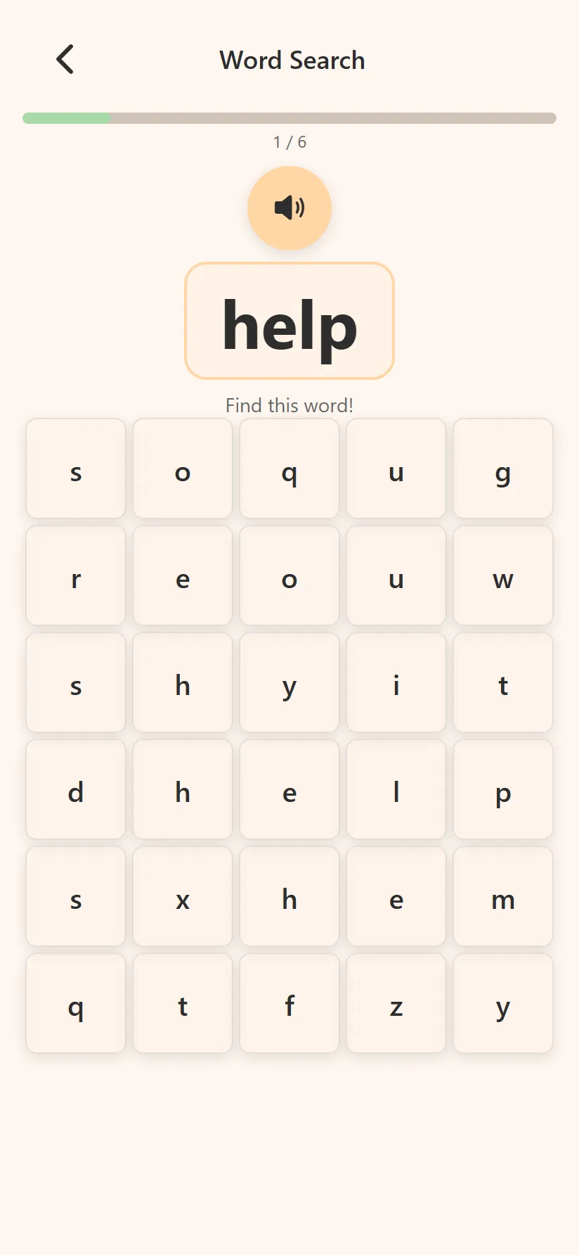 Word search letter grid